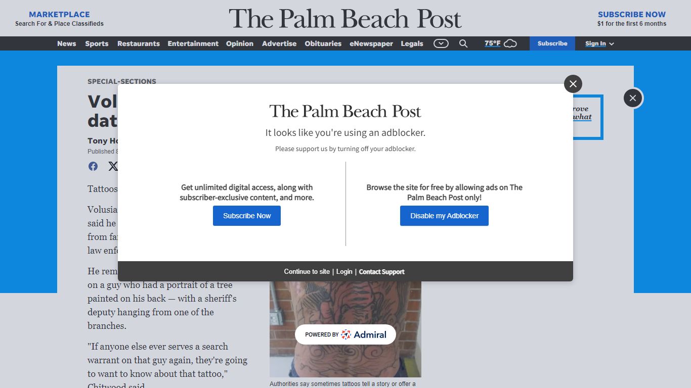 Volusia jail saves inmates' tattoos in database - Palm Beach Post